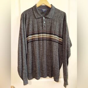 Dockers Collared Men’s Sweater – Vintage Inspired Stripes – Size XXL